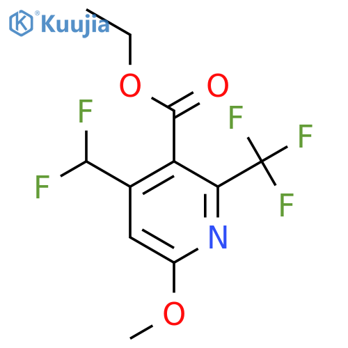 Ethyl 4-(difluoromethyl)-6-methoxy-2-(trifluoromethyl)pyridine-3-carboxylate structure