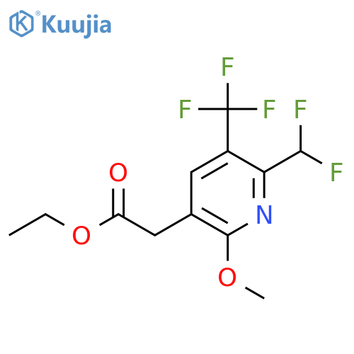 Ethyl 2-(difluoromethyl)-6-methoxy-3-(trifluoromethyl)pyridine-5-acetate structure