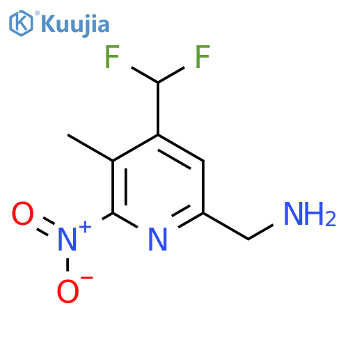 6-(Aminomethyl)-4-(difluoromethyl)-3-methyl-2-nitropyridine structure