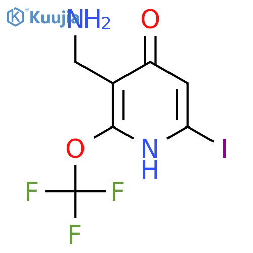 3-(Aminomethyl)-4-hydroxy-6-iodo-2-(trifluoromethoxy)pyridine structure