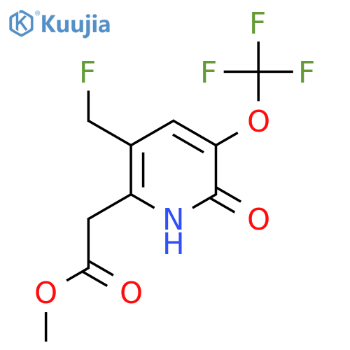 Methyl 5-(fluoromethyl)-2-hydroxy-3-(trifluoromethoxy)pyridine-6-acetate structure