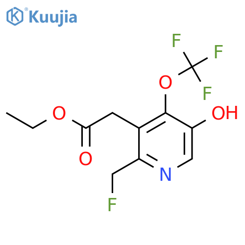 Ethyl 2-(fluoromethyl)-5-hydroxy-4-(trifluoromethoxy)pyridine-3-acetate structure