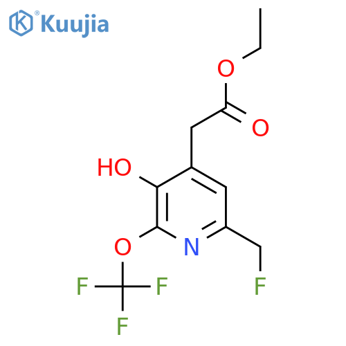 Ethyl 6-(fluoromethyl)-3-hydroxy-2-(trifluoromethoxy)pyridine-4-acetate structure