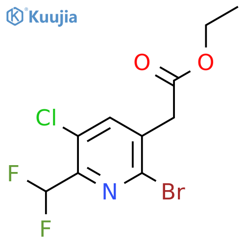 Ethyl 2-bromo-5-chloro-6-(difluoromethyl)pyridine-3-acetate structure