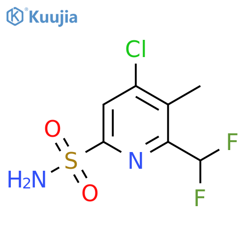 4-Chloro-2-(difluoromethyl)-3-methylpyridine-6-sulfonamide structure