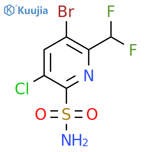 3-Bromo-5-chloro-2-(difluoromethyl)pyridine-6-sulfonamide structure