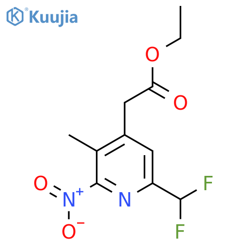 Ethyl 6-(difluoromethyl)-3-methyl-2-nitropyridine-4-acetate structure