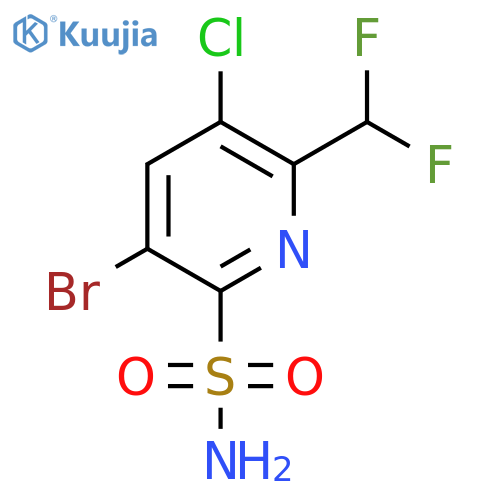 3-Bromo-5-chloro-6-(difluoromethyl)pyridine-2-sulfonamide structure
