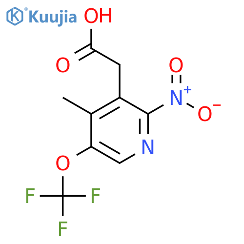 4-Methyl-2-nitro-5-(trifluoromethoxy)pyridine-3-acetic acid structure
