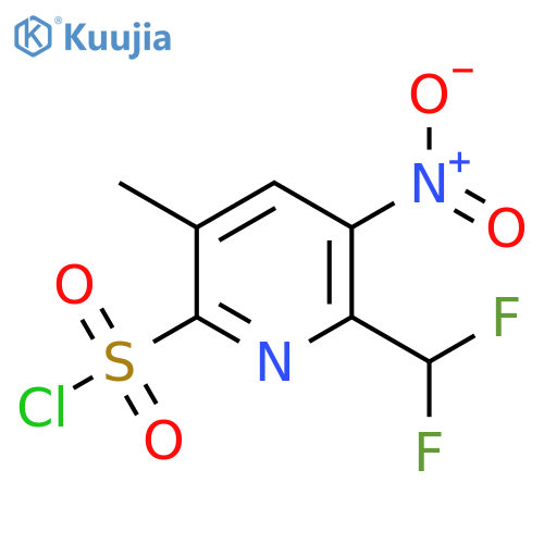 2-(Difluoromethyl)-5-methyl-3-nitropyridine-6-sulfonyl chloride structure
