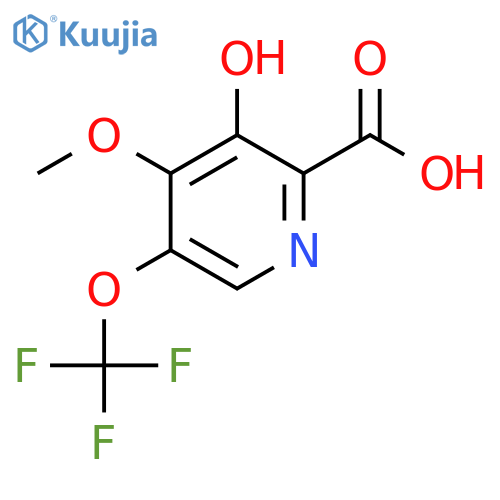3-Hydroxy-4-methoxy-5-(trifluoromethoxy)pyridine-2-carboxylic acid structure