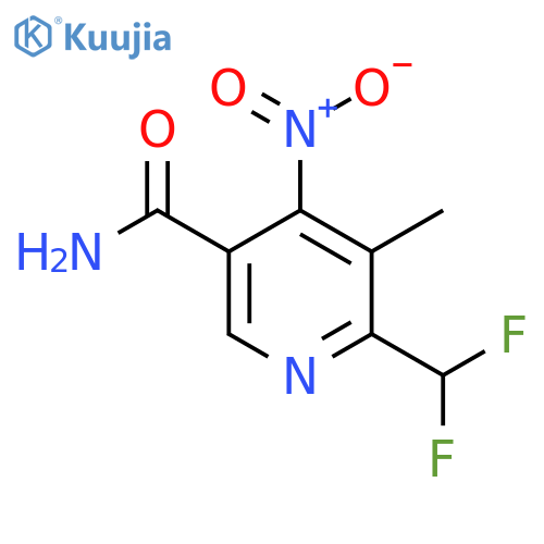 2-(Difluoromethyl)-3-methyl-4-nitropyridine-5-carboxamide structure