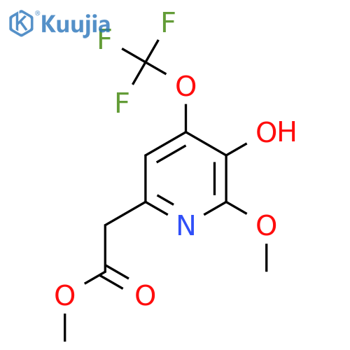 Methyl 3-hydroxy-2-methoxy-4-(trifluoromethoxy)pyridine-6-acetate structure