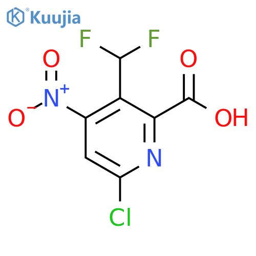 6-Chloro-3-(difluoromethyl)-4-nitropyridine-2-carboxylic acid structure