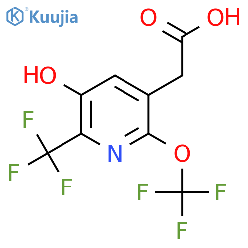 3-Hydroxy-6-(trifluoromethoxy)-2-(trifluoromethyl)pyridine-5-acetic acid structure