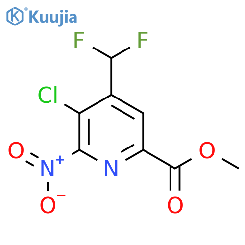 Methyl 3-chloro-4-(difluoromethyl)-2-nitropyridine-6-carboxylate structure