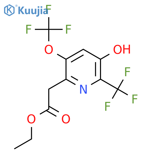 Ethyl 3-hydroxy-5-(trifluoromethoxy)-2-(trifluoromethyl)pyridine-6-acetate structure