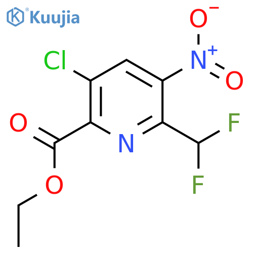 Ethyl 5-chloro-2-(difluoromethyl)-3-nitropyridine-6-carboxylate structure