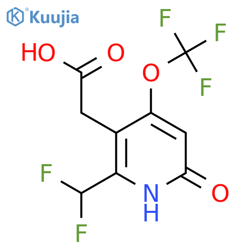 2-(Difluoromethyl)-6-hydroxy-4-(trifluoromethoxy)pyridine-3-acetic acid structure