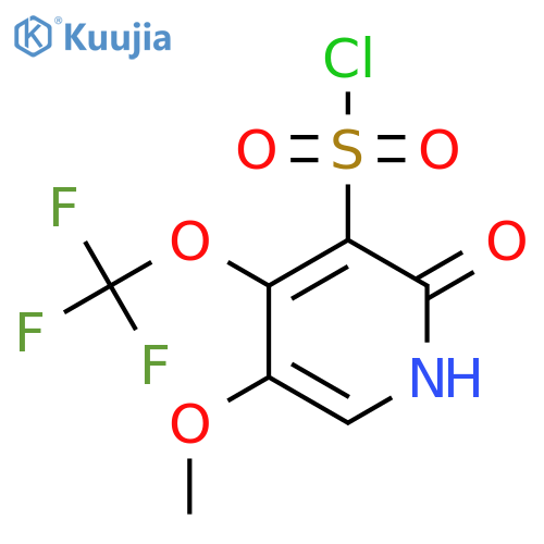 2-Hydroxy-5-methoxy-4-(trifluoromethoxy)pyridine-3-sulfonyl chloride structure