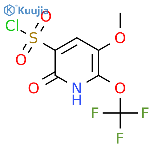 2-Hydroxy-5-methoxy-6-(trifluoromethoxy)pyridine-3-sulfonyl chloride structure