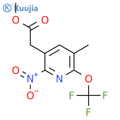 Methyl 3-methyl-6-nitro-2-(trifluoromethoxy)pyridine-5-acetate structure