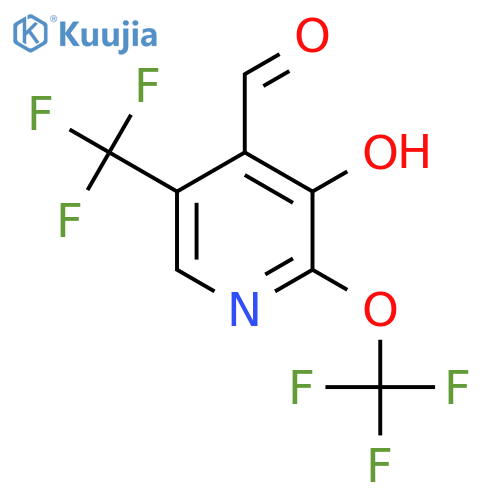 3-Hydroxy-2-(trifluoromethoxy)-5-(trifluoromethyl)pyridine-4-carboxaldehyde structure