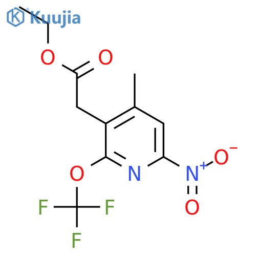 Ethyl 4-methyl-6-nitro-2-(trifluoromethoxy)pyridine-3-acetate structure