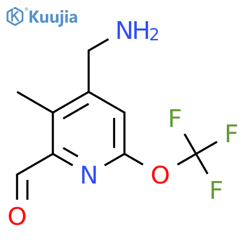 4-(Aminomethyl)-3-methyl-6-(trifluoromethoxy)pyridine-2-carboxaldehyde structure