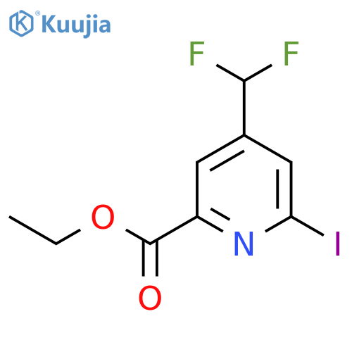 Ethyl 4-(difluoromethyl)-2-iodopyridine-6-carboxylate structure