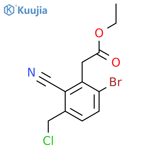 Ethyl 6-bromo-3-chloromethyl-2-cyanophenylacetate structure
