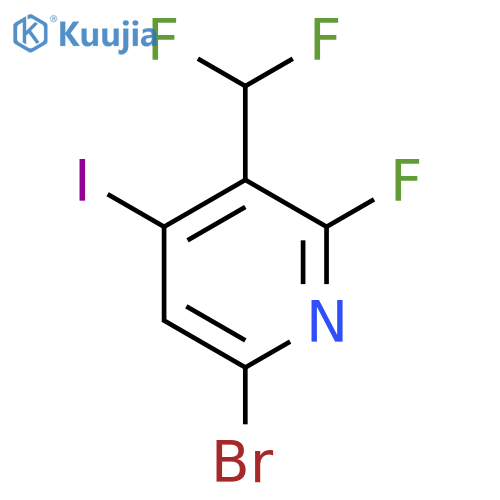 6-Bromo-3-(difluoromethyl)-2-fluoro-4-iodopyridine structure