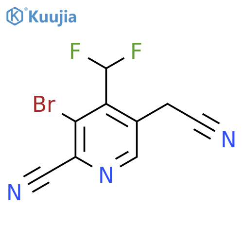 3-Bromo-2-cyano-4-(difluoromethyl)pyridine-5-acetonitrile structure