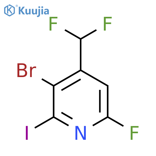 3-Bromo-4-(difluoromethyl)-6-fluoro-2-iodopyridine structure