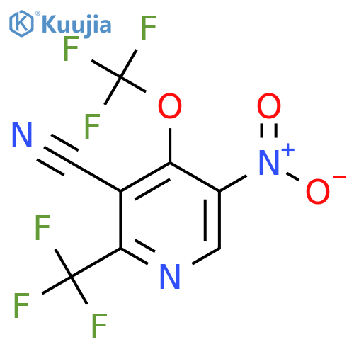 3-Cyano-5-nitro-4-(trifluoromethoxy)-2-(trifluoromethyl)pyridine structure