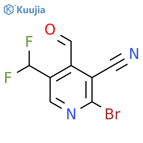 2-Bromo-3-cyano-5-(difluoromethyl)pyridine-4-carboxaldehyde structure