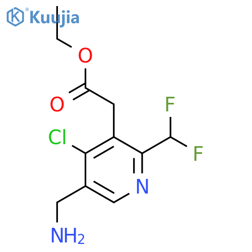 Ethyl 5-(aminomethyl)-4-chloro-2-(difluoromethyl)pyridine-3-acetate structure