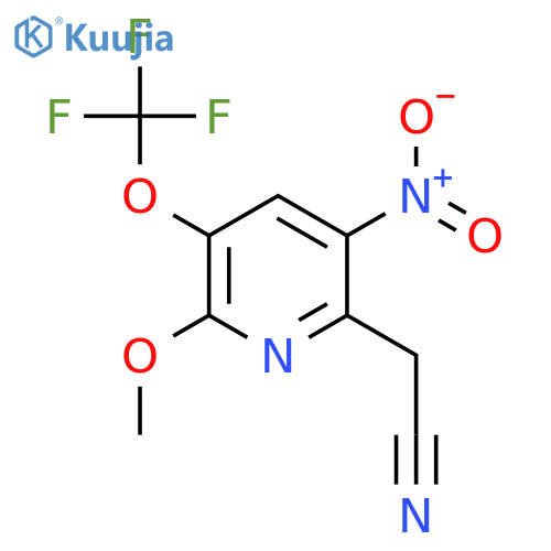 2-Methoxy-5-nitro-3-(trifluoromethoxy)pyridine-6-acetonitrile structure