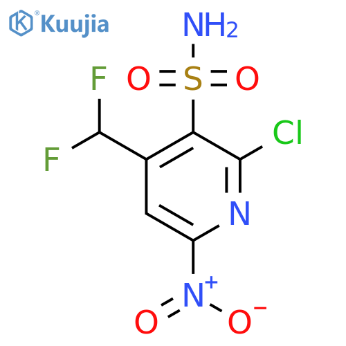 2-Chloro-4-(difluoromethyl)-6-nitropyridine-3-sulfonamide structure