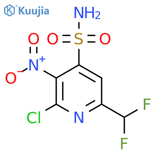 2-Chloro-6-(difluoromethyl)-3-nitropyridine-4-sulfonamide structure