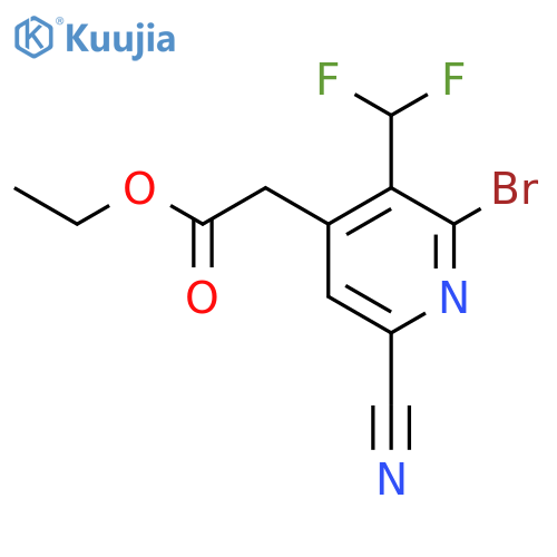 Ethyl 2-bromo-6-cyano-3-(difluoromethyl)pyridine-4-acetate structure
