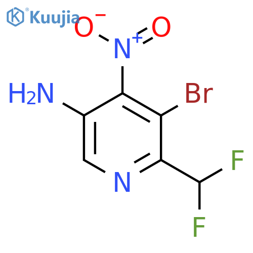 5-Amino-3-bromo-2-(difluoromethyl)-4-nitropyridine structure