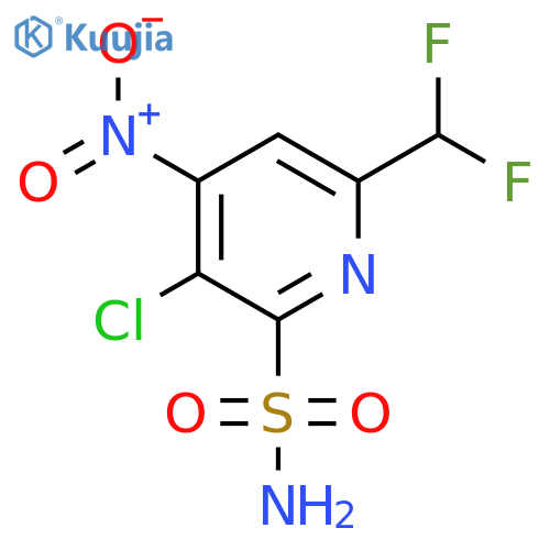 3-Chloro-6-(difluoromethyl)-4-nitropyridine-2-sulfonamide structure
