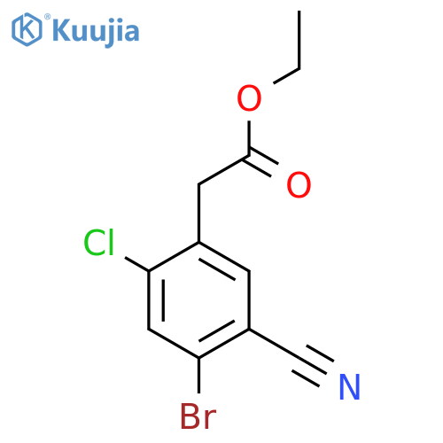 Ethyl 4-bromo-2-chloro-5-cyanophenylacetate structure