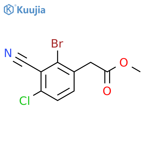 Methyl 2-bromo-4-chloro-3-cyanophenylacetate structure