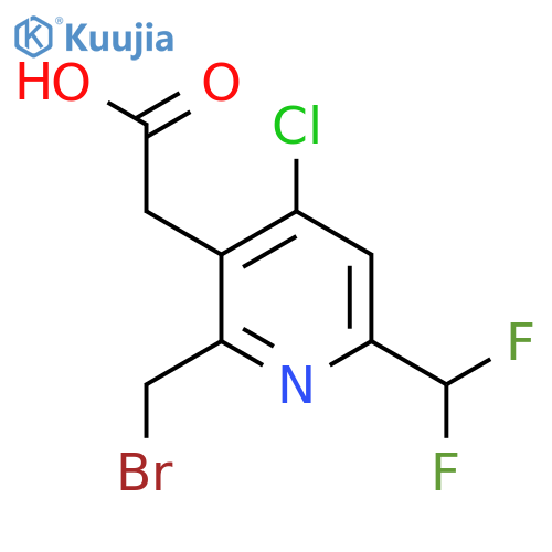 2-(Bromomethyl)-4-chloro-6-(difluoromethyl)pyridine-3-acetic acid structure