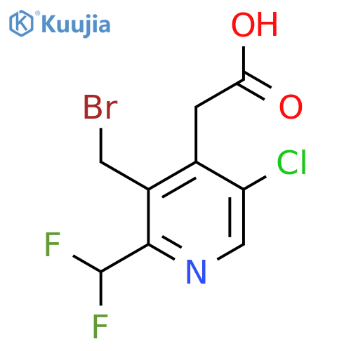 3-(Bromomethyl)-5-chloro-2-(difluoromethyl)pyridine-4-acetic acid structure