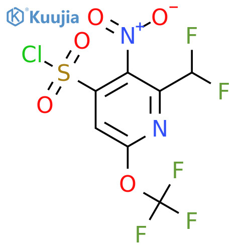 2-(Difluoromethyl)-3-nitro-6-(trifluoromethoxy)pyridine-4-sulfonyl chloride structure