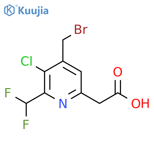 4-(Bromomethyl)-3-chloro-2-(difluoromethyl)pyridine-6-acetic acid structure