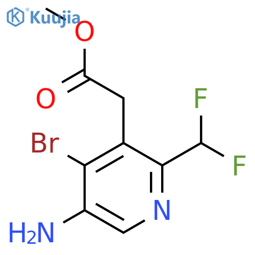 Methyl 5-amino-4-bromo-2-(difluoromethyl)pyridine-3-acetate structure